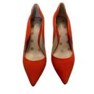 Boden Vibrant Red/Orange Stiletto Heels Size EU39 pre-owned.